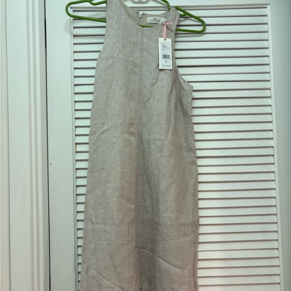 Vineyard Vines Sleeveless Linen Jumpsuit in Light Taupe